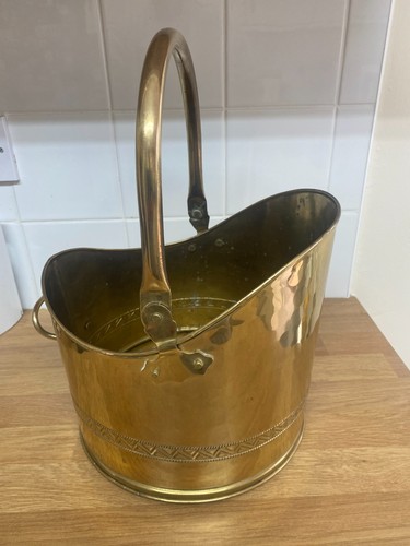 Brass coal log scuttle - brass,