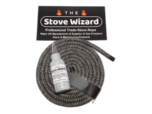 Black stove rope kit wood - black,
