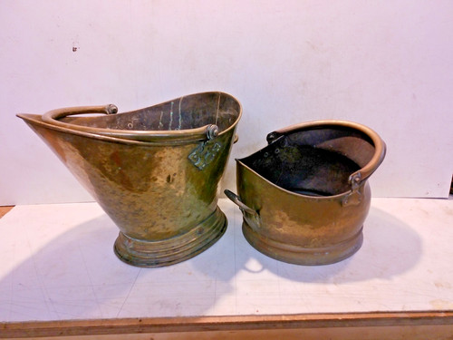 Vintage brass coal log - vintage, /coal