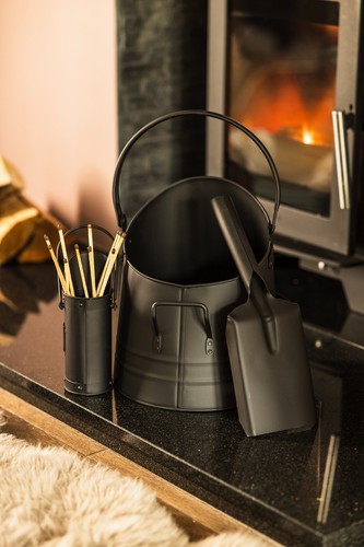 Black coal bucket fireside - black,