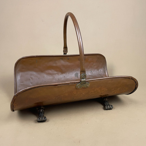Copper coal bucket antique - copper,