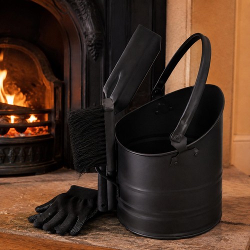 10l metal coal bucket - bucket, brush