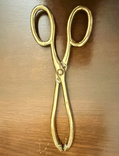 Vintage brass tongs fireplace - brass,