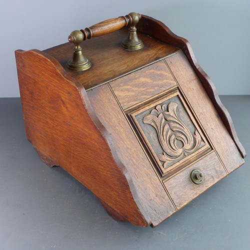 Antique oak wooden coal - wooden,