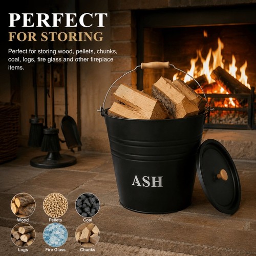 12l metal ash bucket - ash,