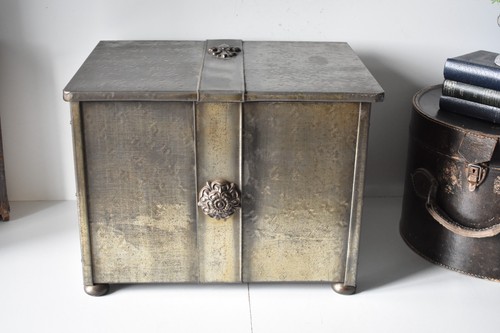 Vintage metal wood coal - wood, box