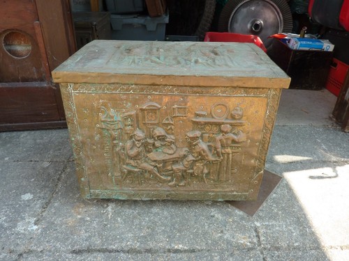 Vintage brass coal - vintage, log