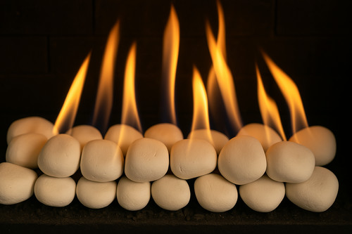 Ceramic fire coals pebbles - ceramic,