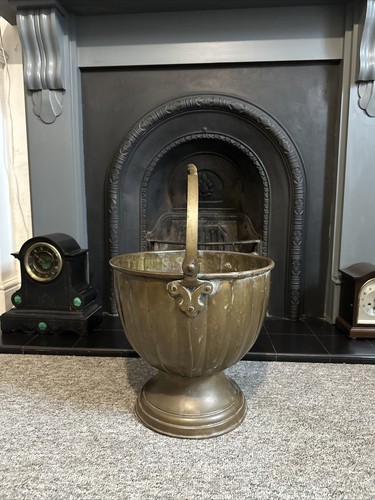 Antique large brass bucket - bucket,