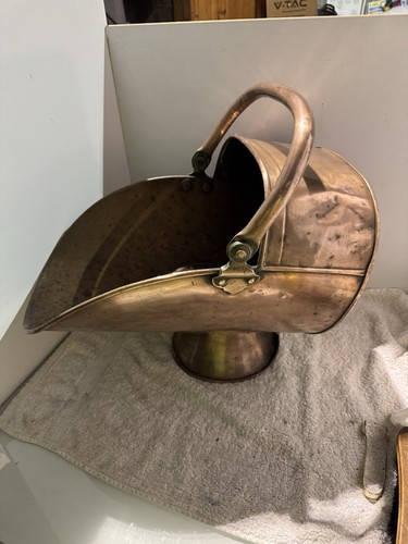Copper helmet coal scuttle - copper,